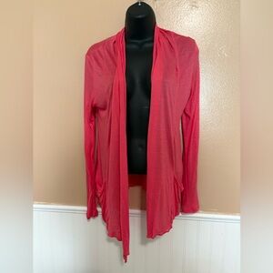 Active Basic Coral Open Front Size Small Lightweight Top Preowned